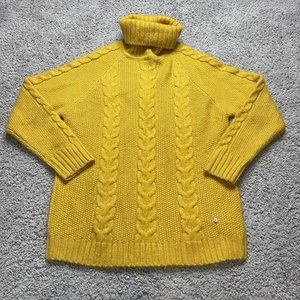 Kari Traa Knit Turtleneck Yellow Wool Blend Sweater Size M